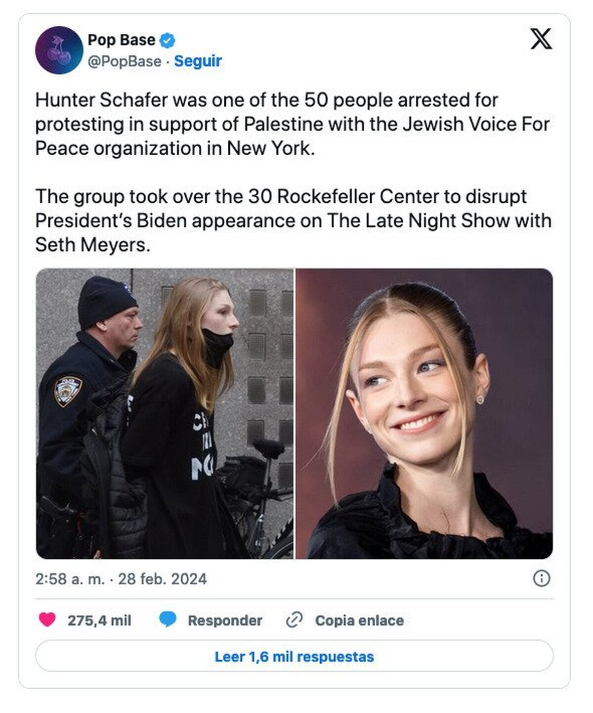 VIRAL: Actriz de Euphoria Hunter Schafer ha sido arrestada en Nueva York