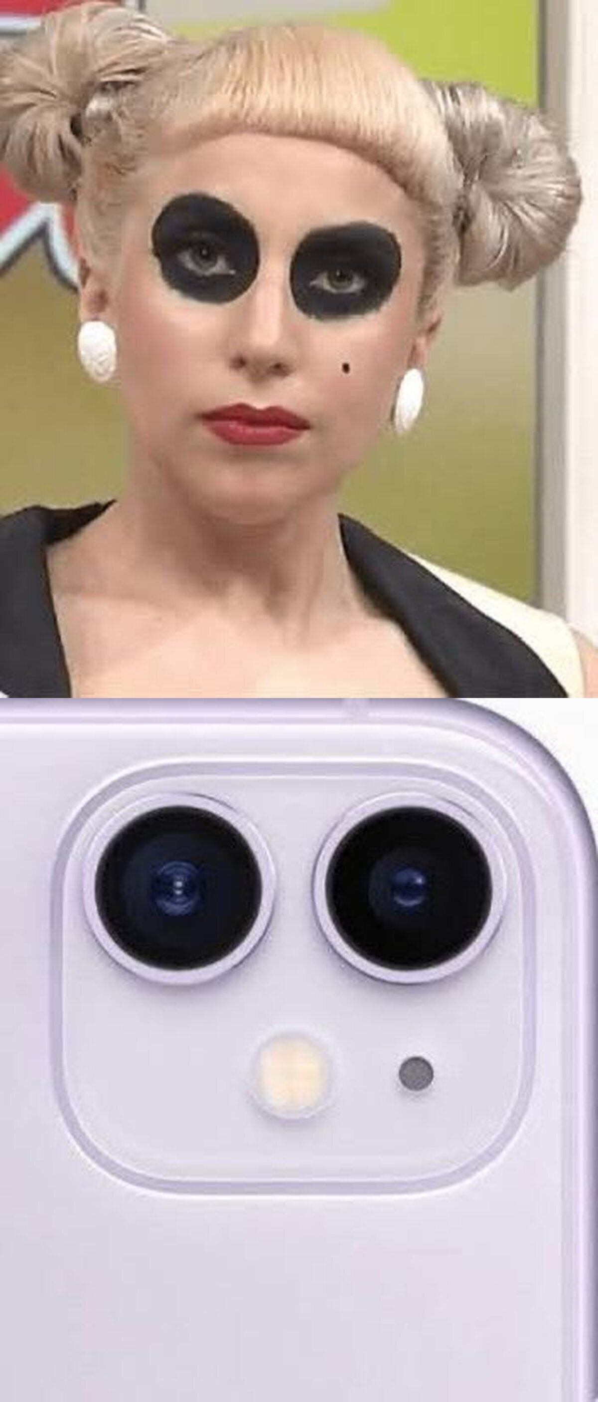 Lady Gaga haciendo un cosplay del Iphone 11