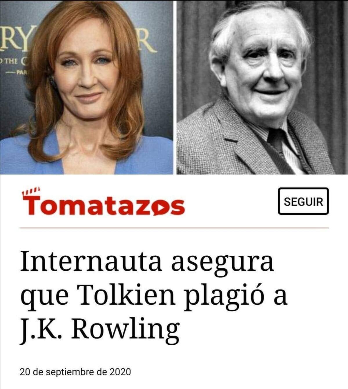 Cómo olvidar cuando Tolkien viajó en el tiempo para plagiar a J.K Rowling.