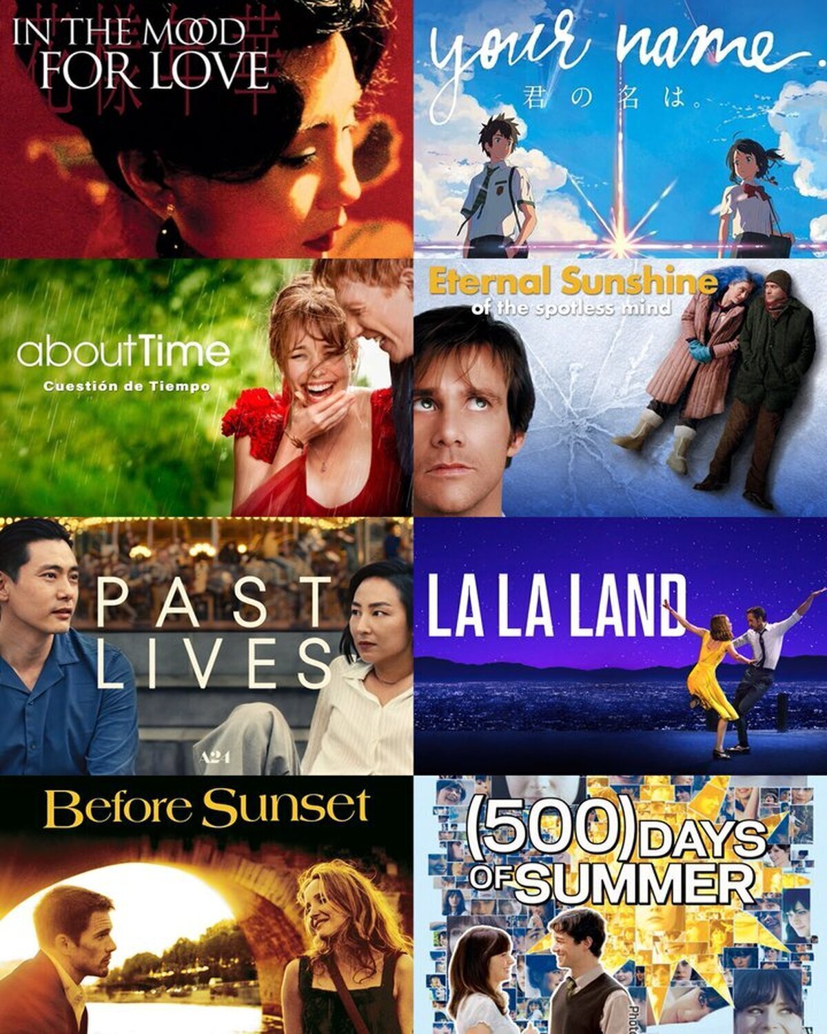 OCHO de las mejores películas ROMÁNTICAS de todos los tiempos.¿Cual es tu favorita?