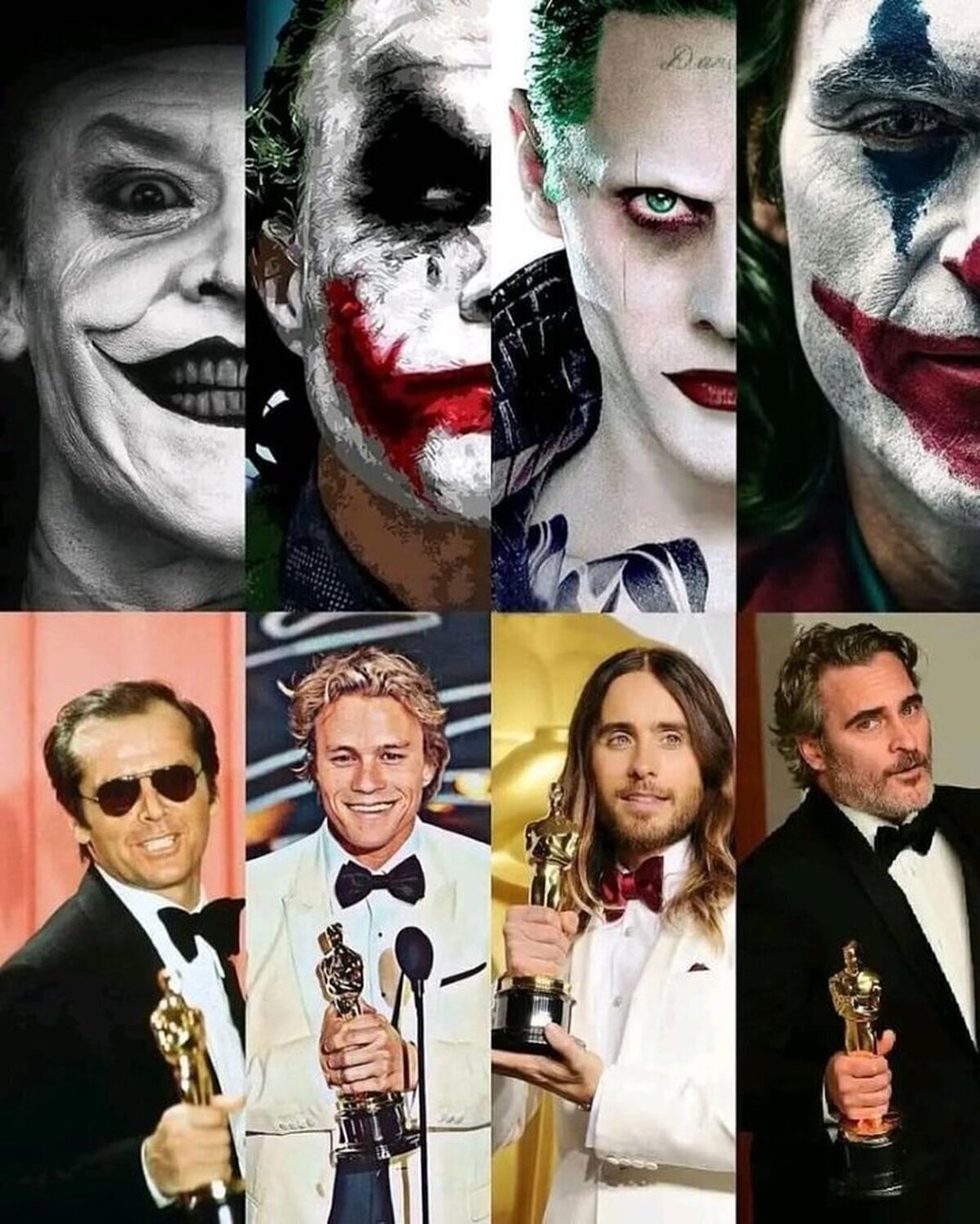Los Joker y sus Premios Oscar, Jack Nicholson, Heath Ledger, Jared Leto y Joaquin Phoenix