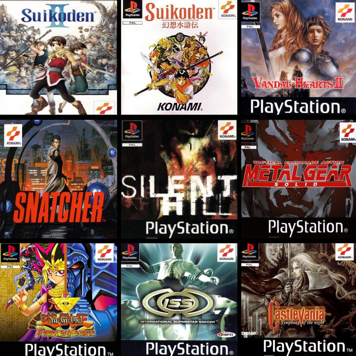 Solamente puedes quedarte con 3 de estos juegos lanzados por Konami para la primera PlayStation.