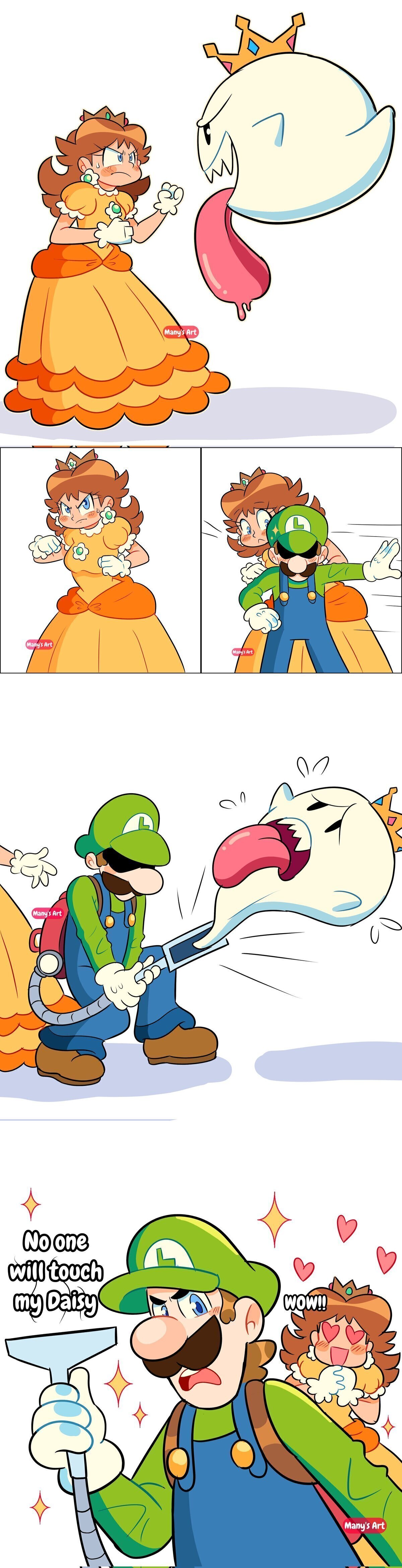 Luigi cuando le tocas sus seres queridos, por ManysArt1