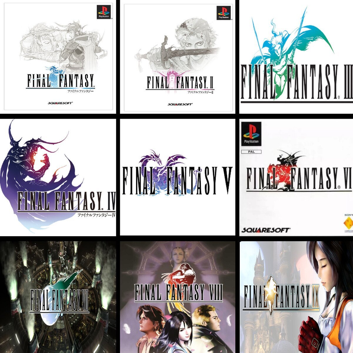 Solamente puedes quedarte con 3 de estos juegos de la saga Final Fantasy.  ¿Cuál escogeríais?