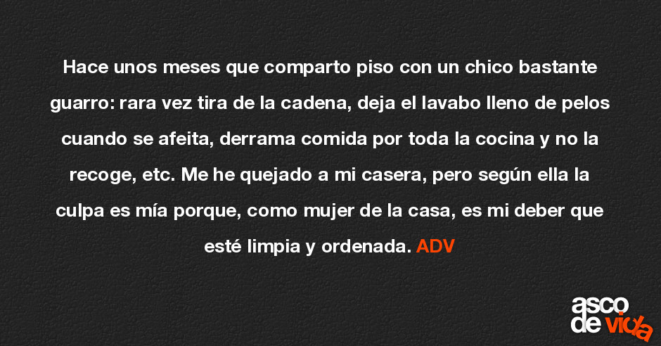 Asco De Vida Hace Unos Meses Que Comparto Piso Con Un Chico Bastante Guarro Rara Vez Tira De 7280