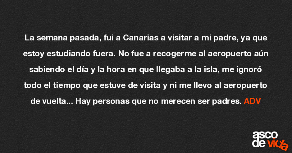 La semana pasada, fui a Canarias a visitar a mi padre, ya que estoy es...