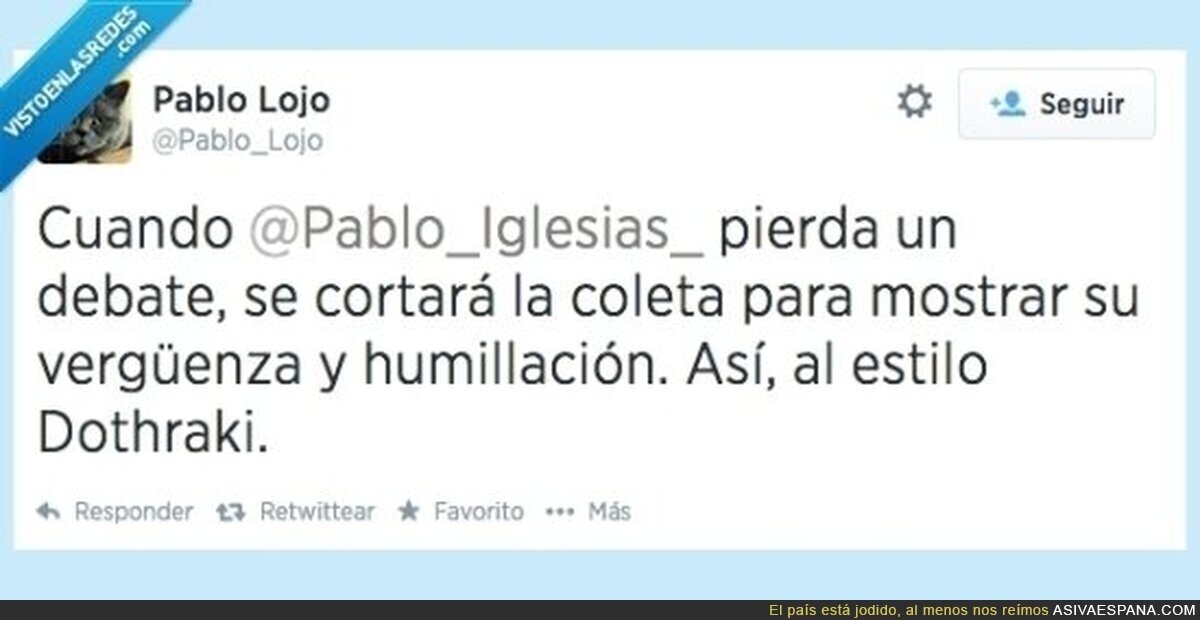 Mientras cabalga a lomos de su noble corcel por @Pablo_Lojo