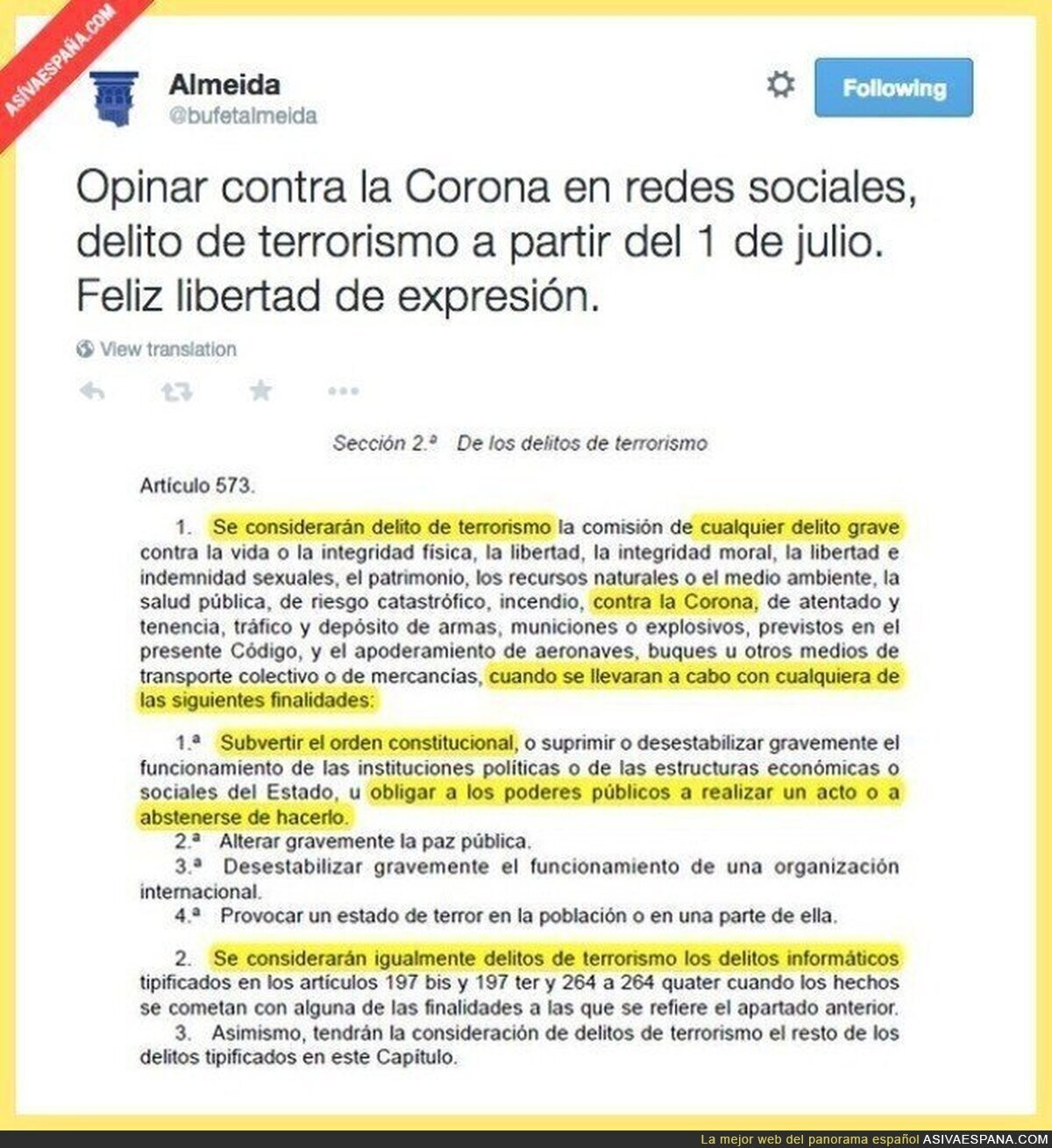 Ante la duda todo ser&aacute; delito de terrorismo