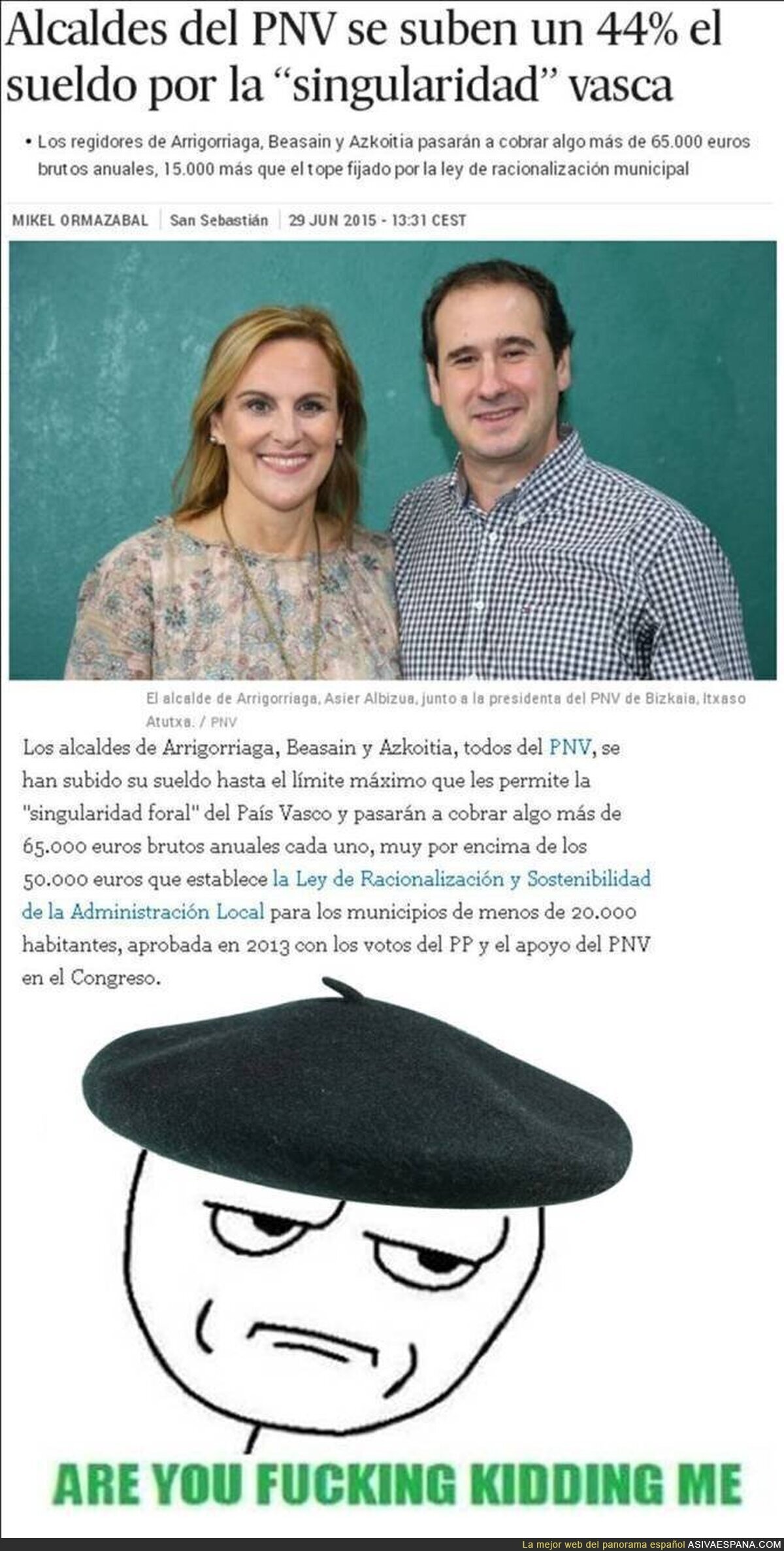 Muy singular su caradura
