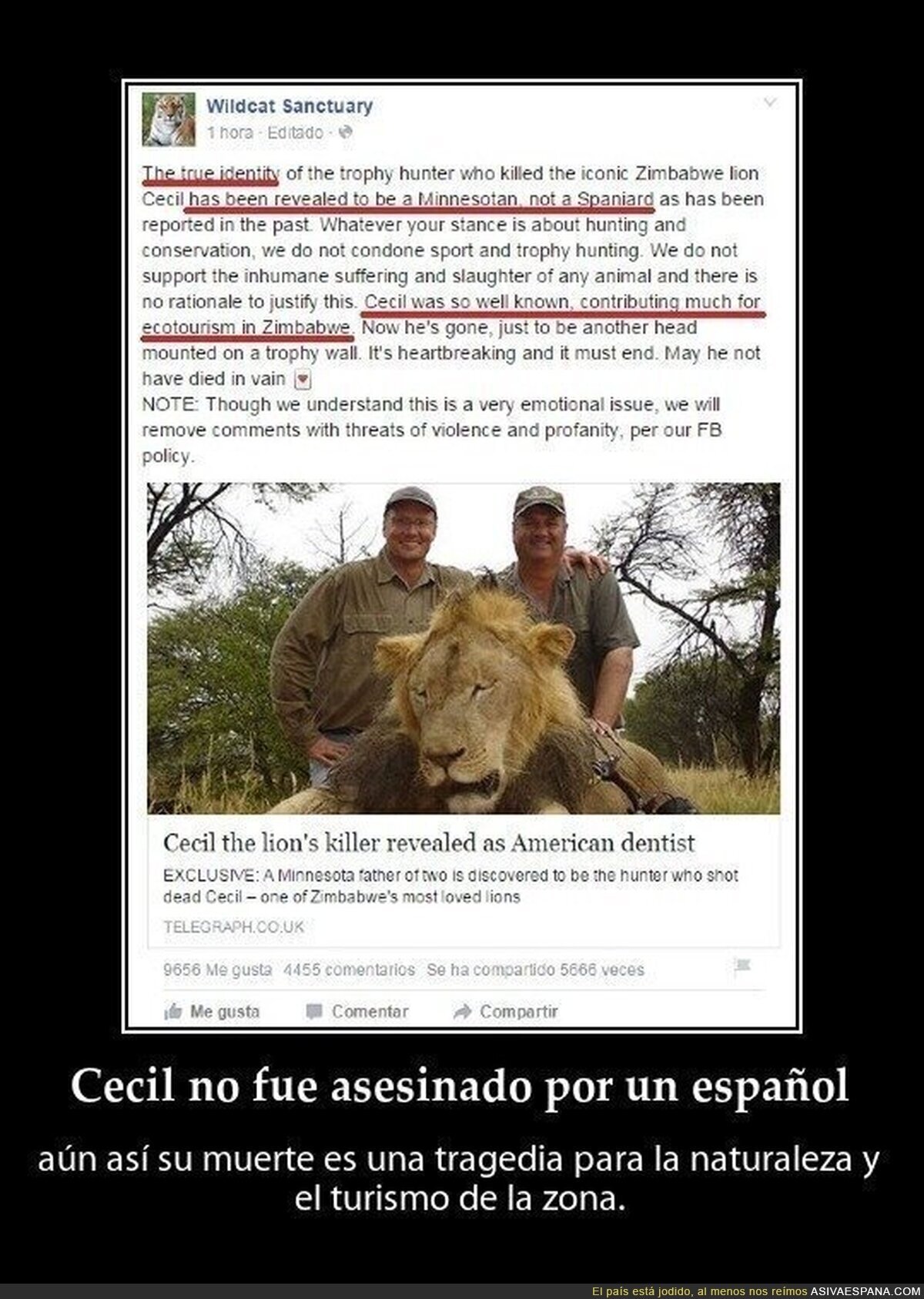 Al menos no todos vamos a matar a África