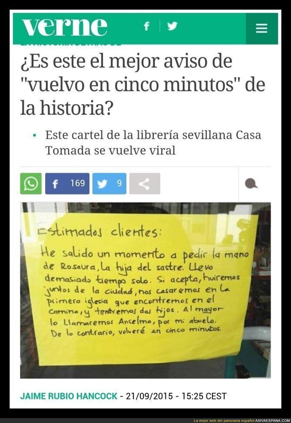 Vuelvo en un momento