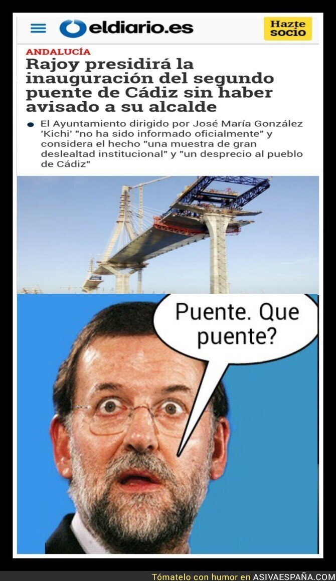Rajoy ignorando al alcalde de Cádiz