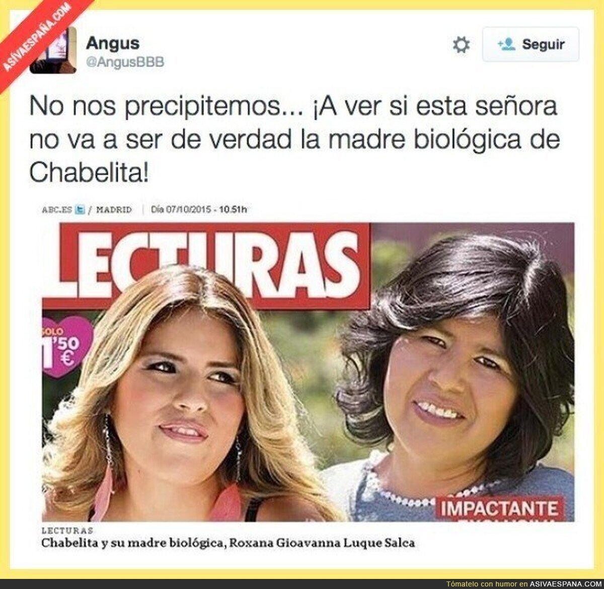 Definitivamente habrá que hacer pruebas, difícil saber si es la verdadera madre