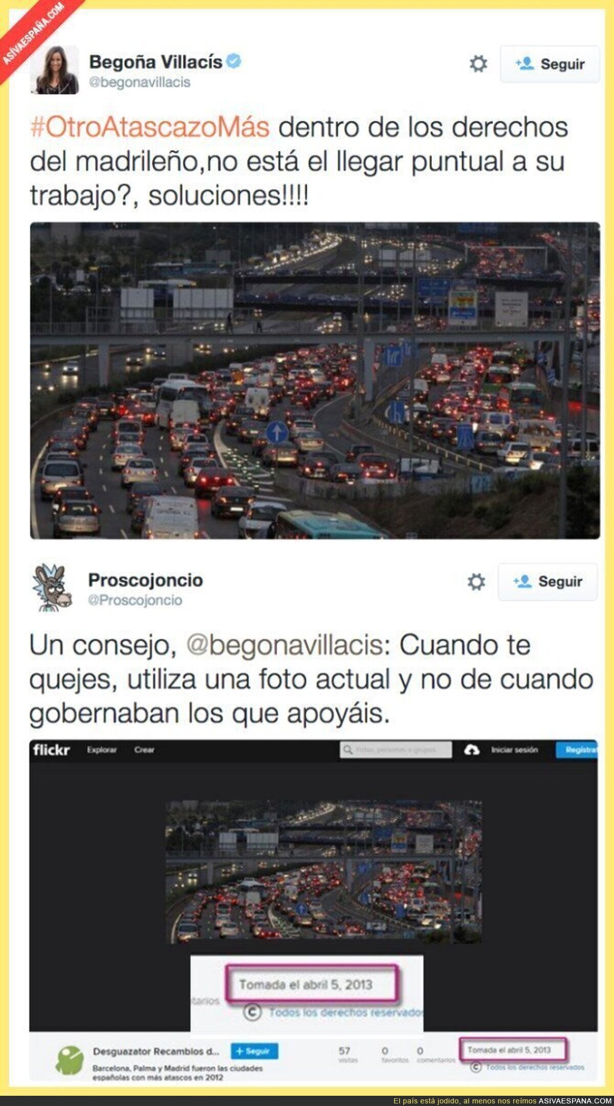 Rid&iacute;culo tremendo de Bego&ntilde;a Villac&iacute;s (Ciudadanos) criticando los atascos en Madrid
