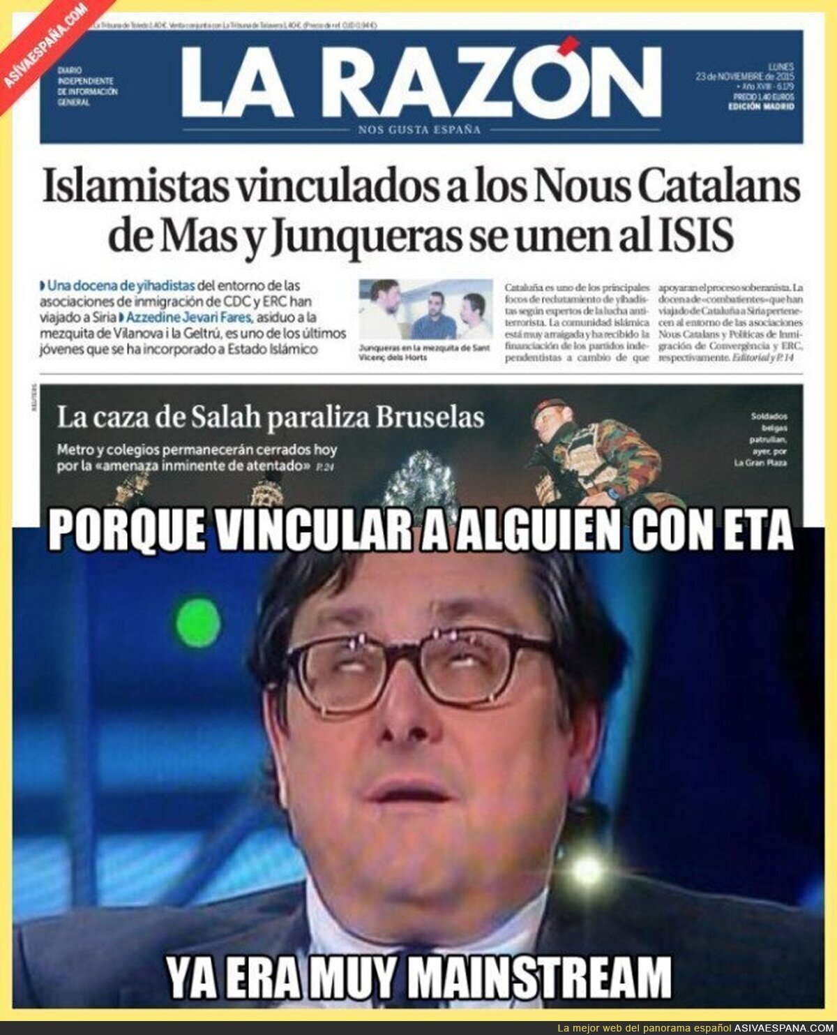 Paco Marhuenda lo ha vuelto a hacer en una de sus portadas, ahora con ISIS y Cataluña