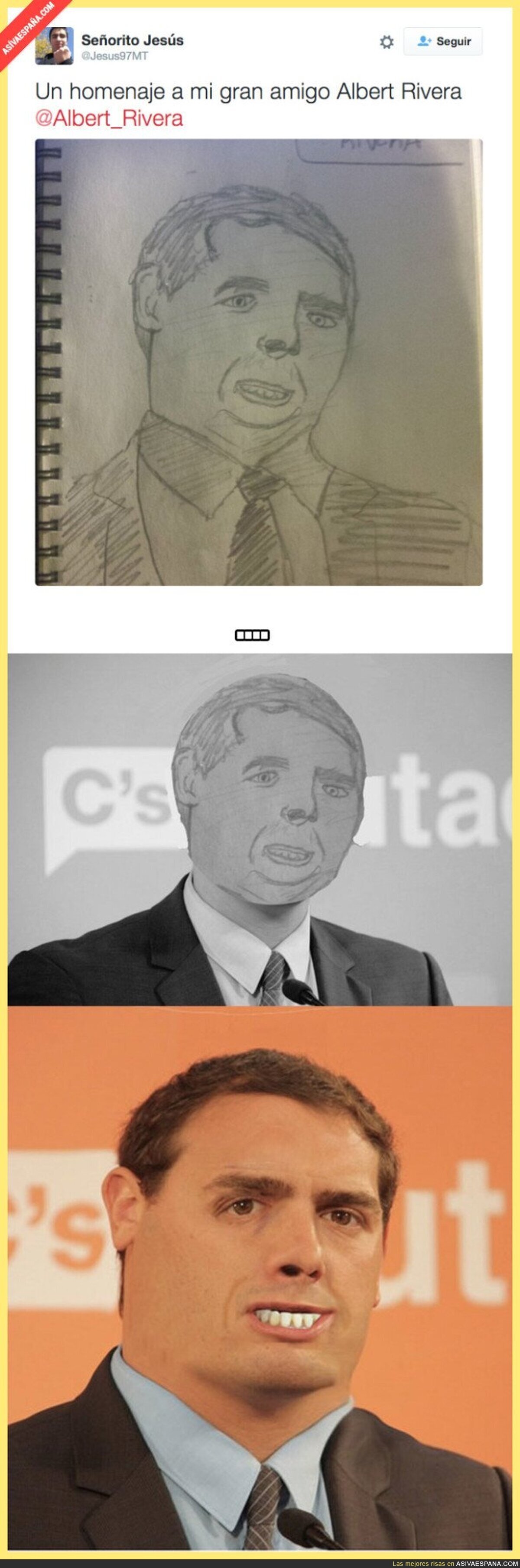 Un usuario de Twitter le dedica un dibujo a Albert Rivera y termina en cachondeo al ver la obra...