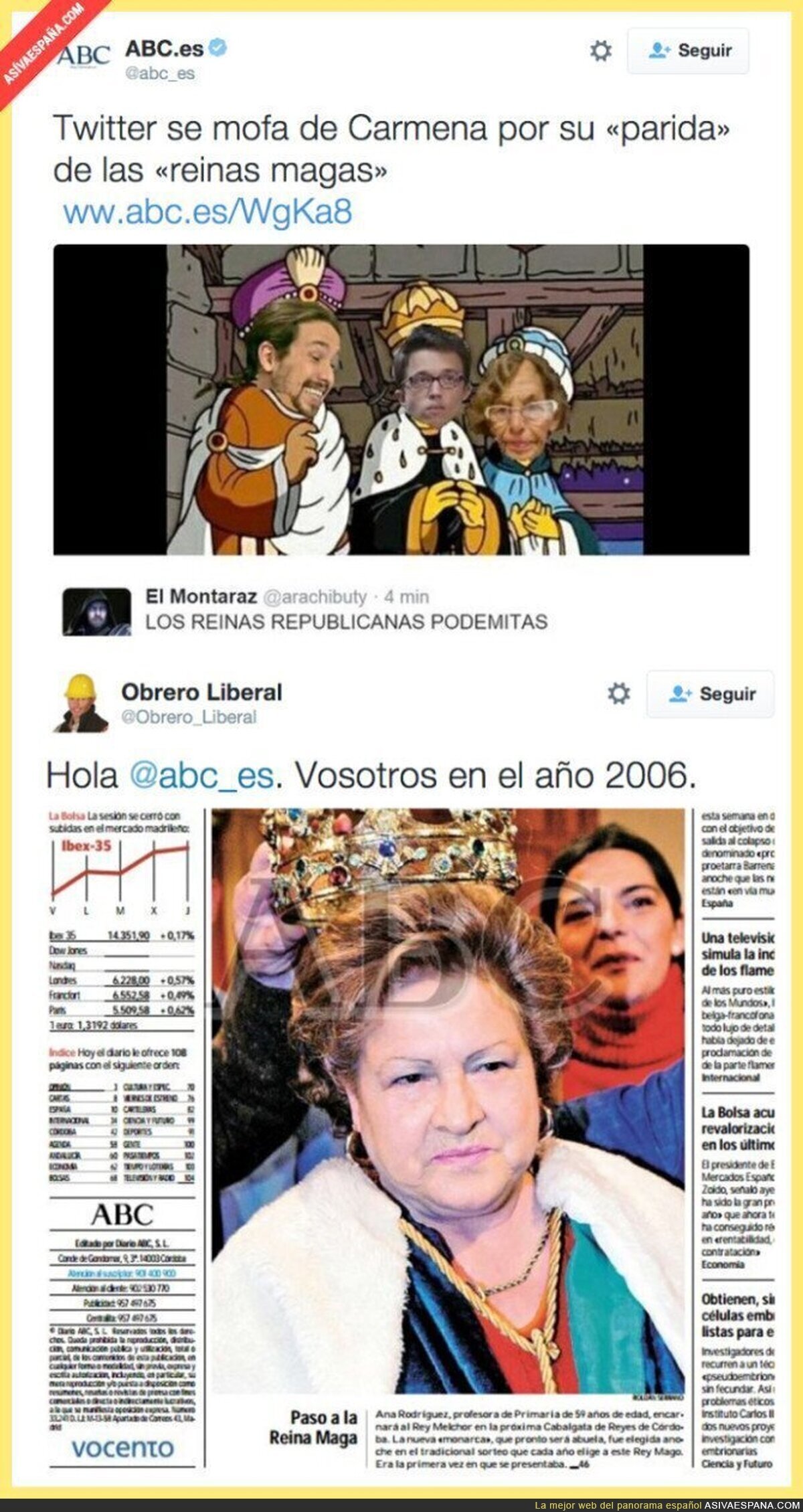 Zasca enorme de @obrero_liberal al diario ABC