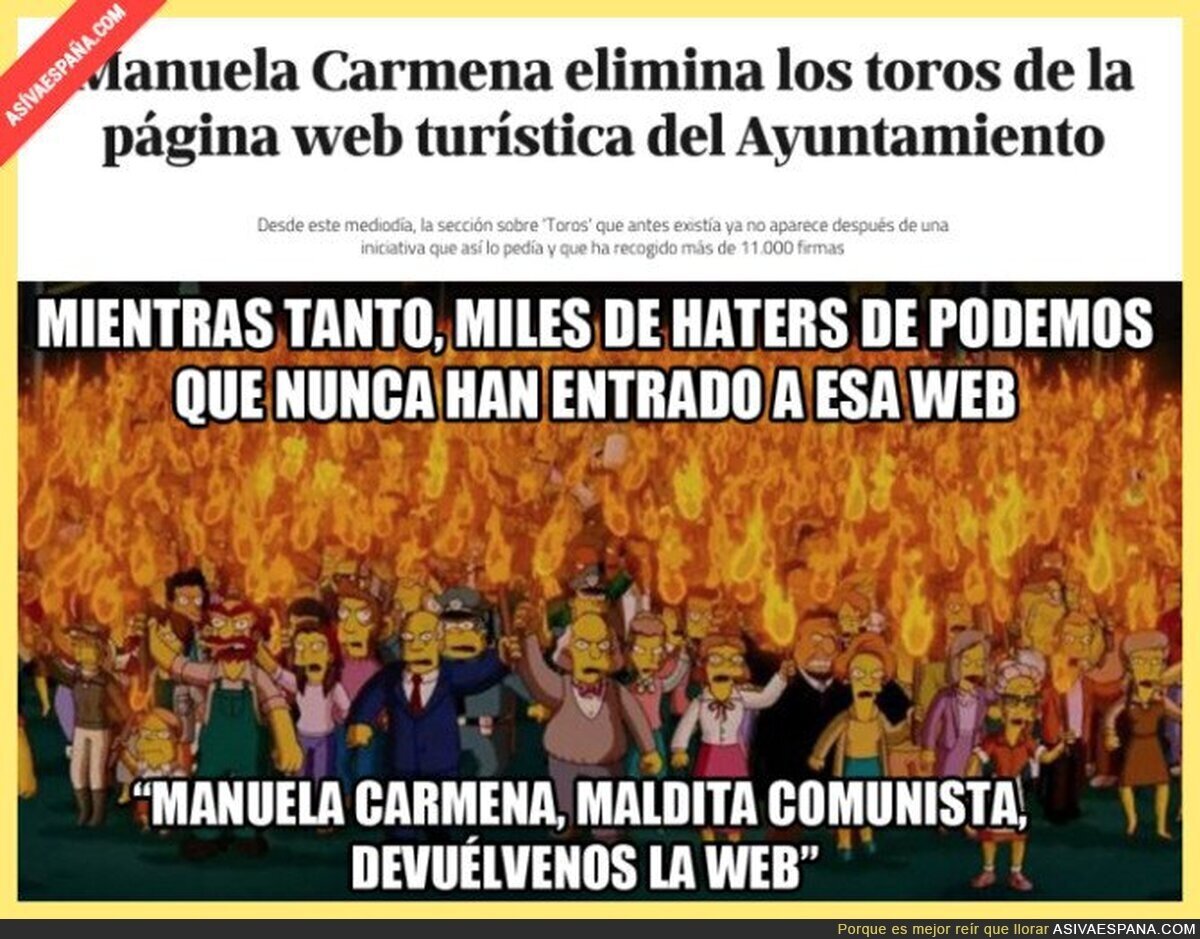 Manuela Carmena se carga los toros de la web turística de Madrid