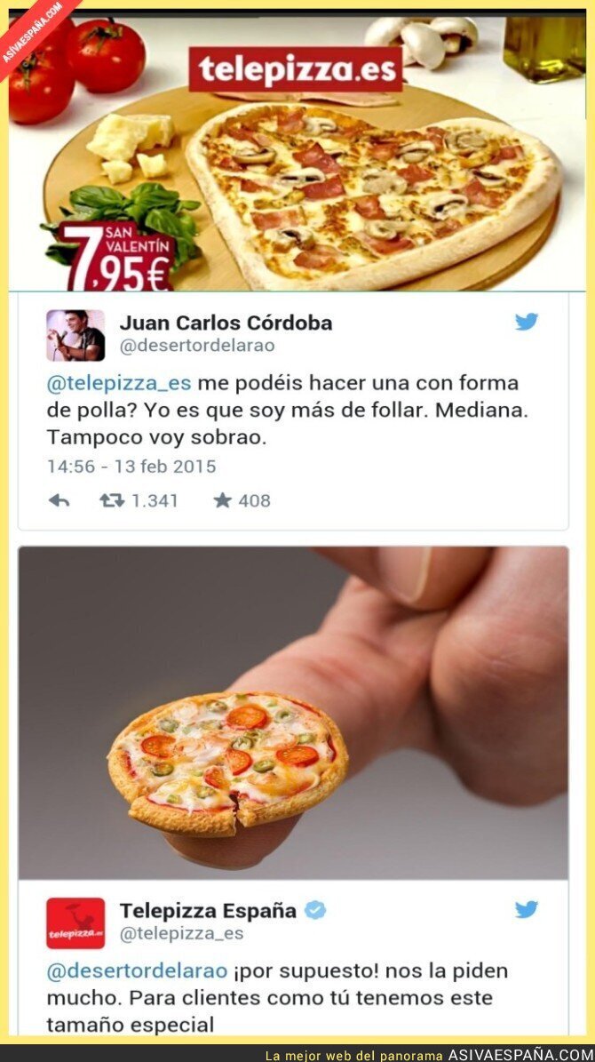 No olvidamos: la genial respuesta a una promoción de Telepizza