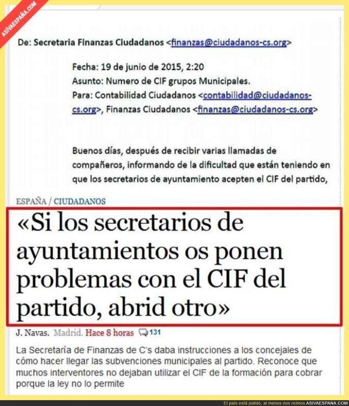 Así funcionaba la desviación de fondos de Ciudadanos