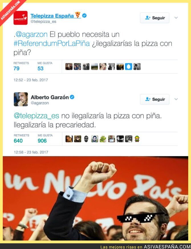 La Gran Respuesta De Alberto Garzon A Telepizza Al Ser Preguntado Por Ilegalizar La Pizza Con Pina