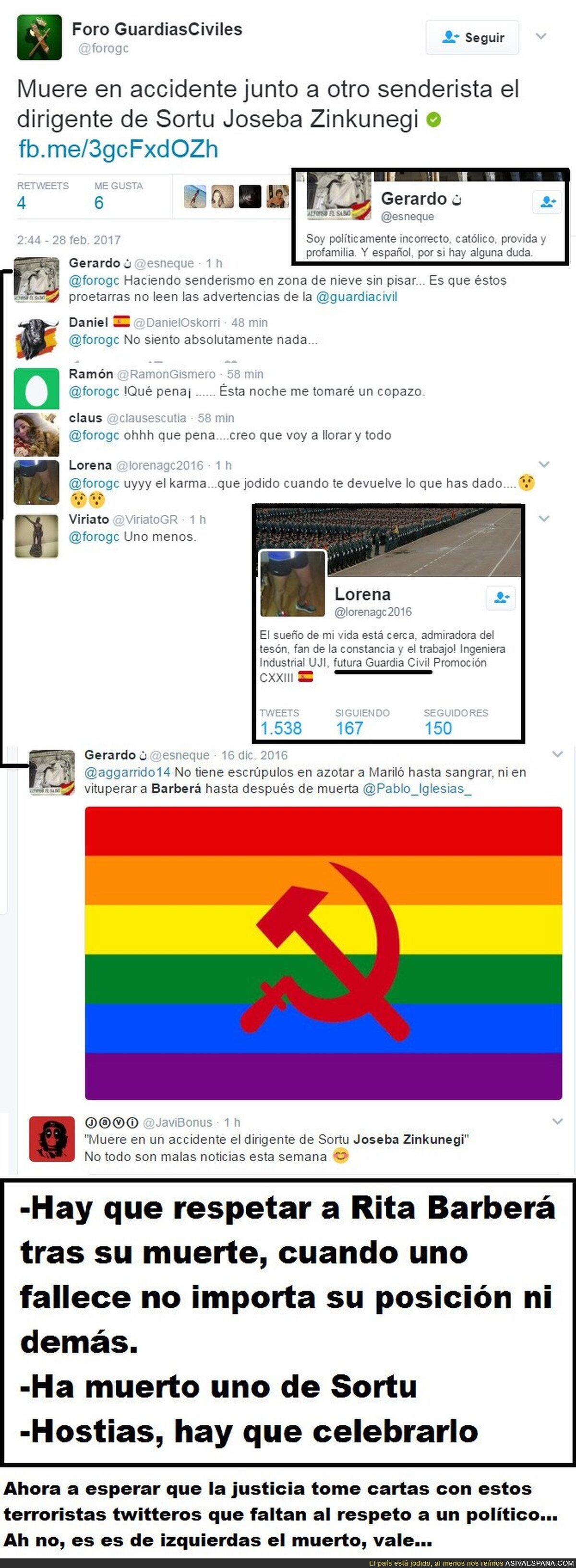 Muere Joseba Zinkunegi, aquí la gente de bien de derechas, mostrando sus respetos cristianos