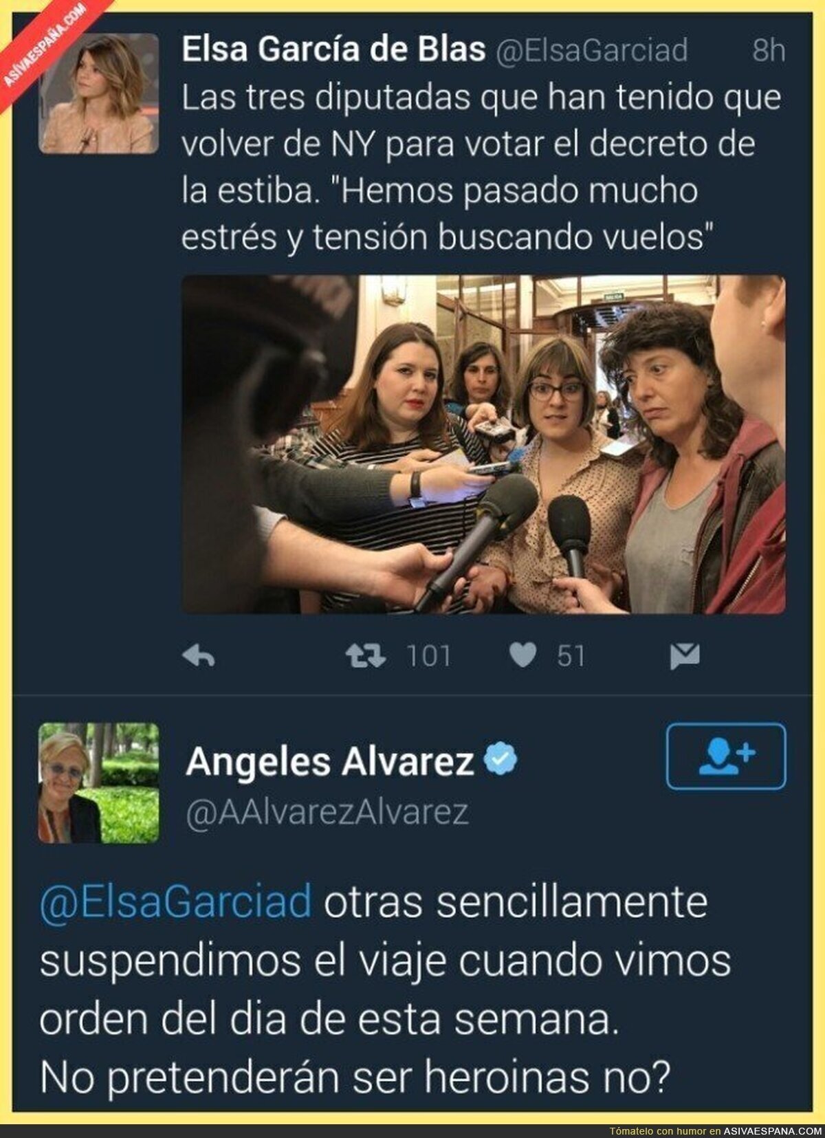 Gran respuesta a las pobres diputadas que tuvieron que volver de NY