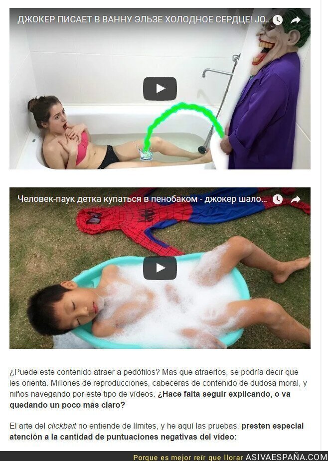 70203 - Pederastia y coprofilia en YouTube Kids