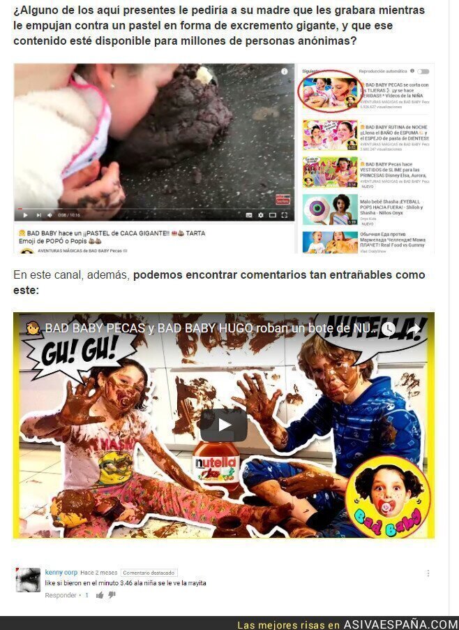 70203 - Pederastia y coprofilia en YouTube Kids