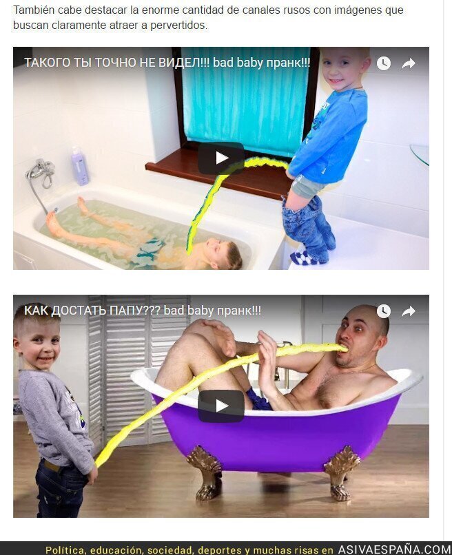 70203 - Pederastia y coprofilia en YouTube Kids