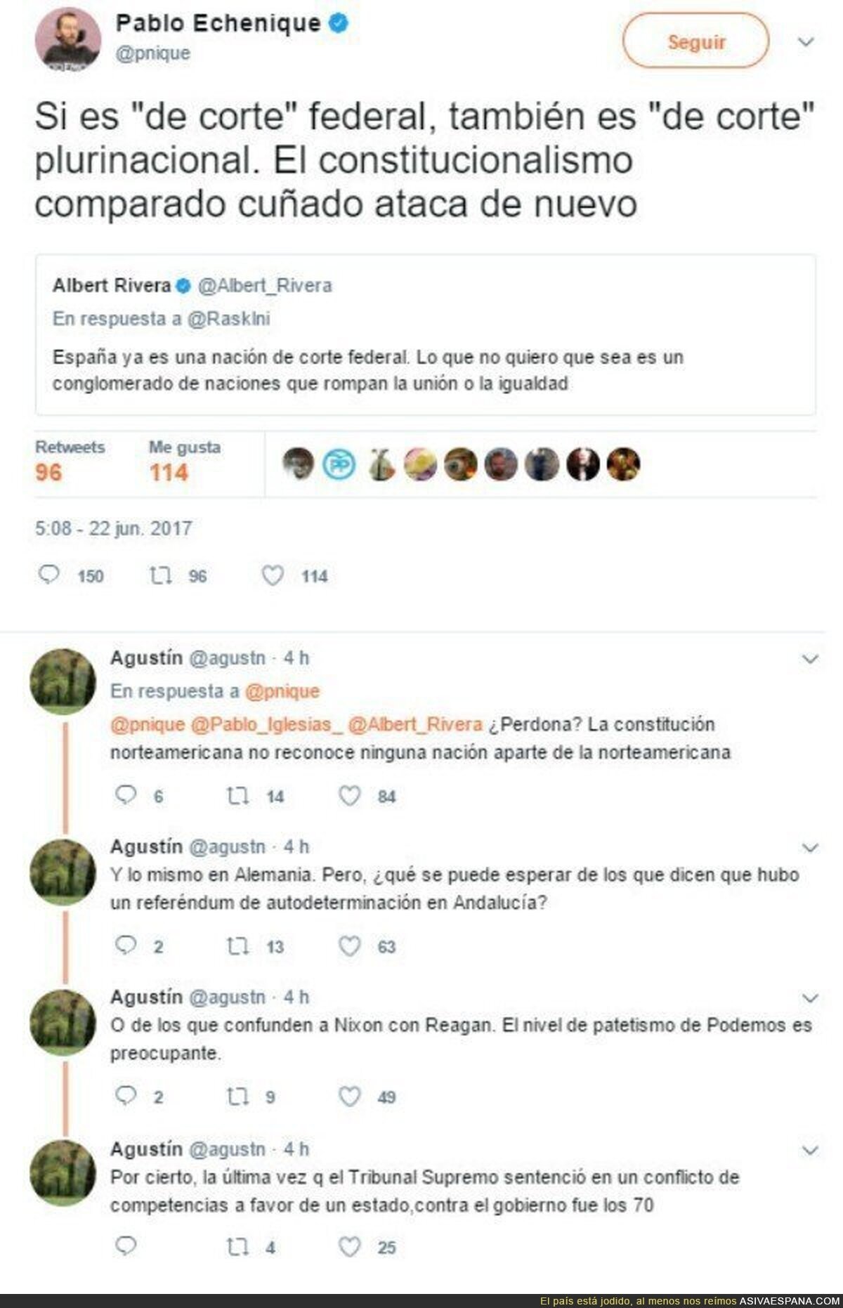Echenique mete la gamba en twitter hablando de la plurinacionalidad