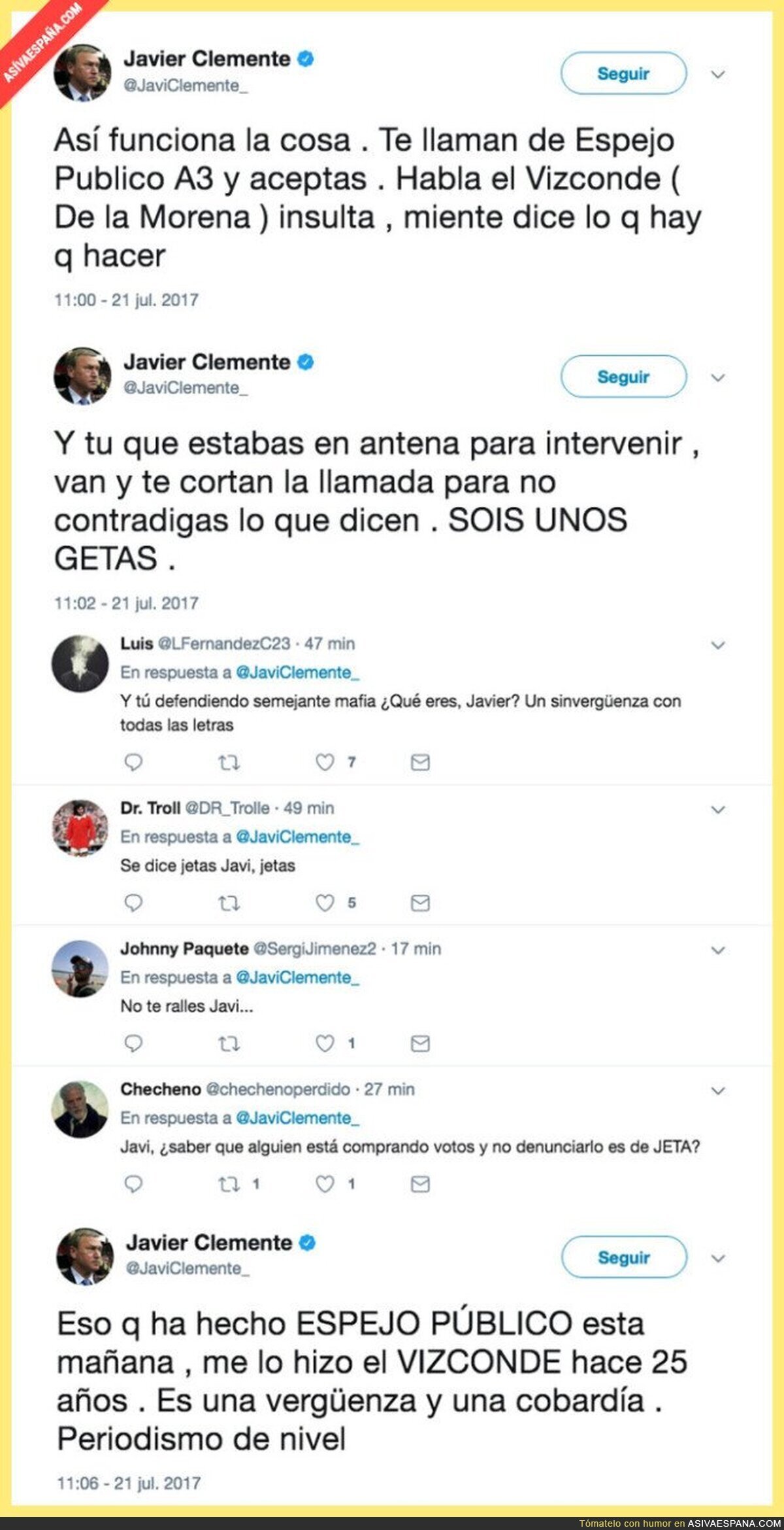Javier Clemente denuncia la manipulación que ha sufrido en Espejo Público