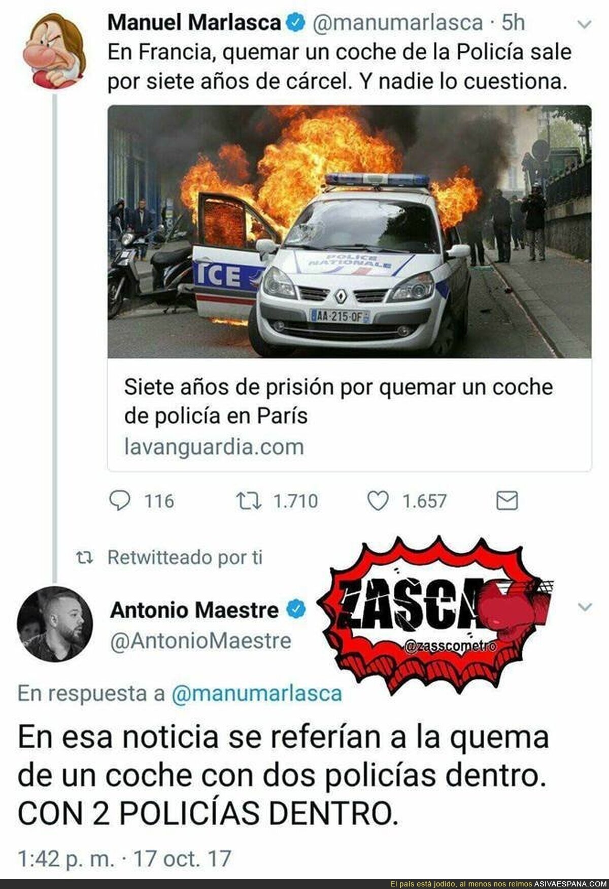 Jefe de investigación de La Sexta contando la historia a su manera