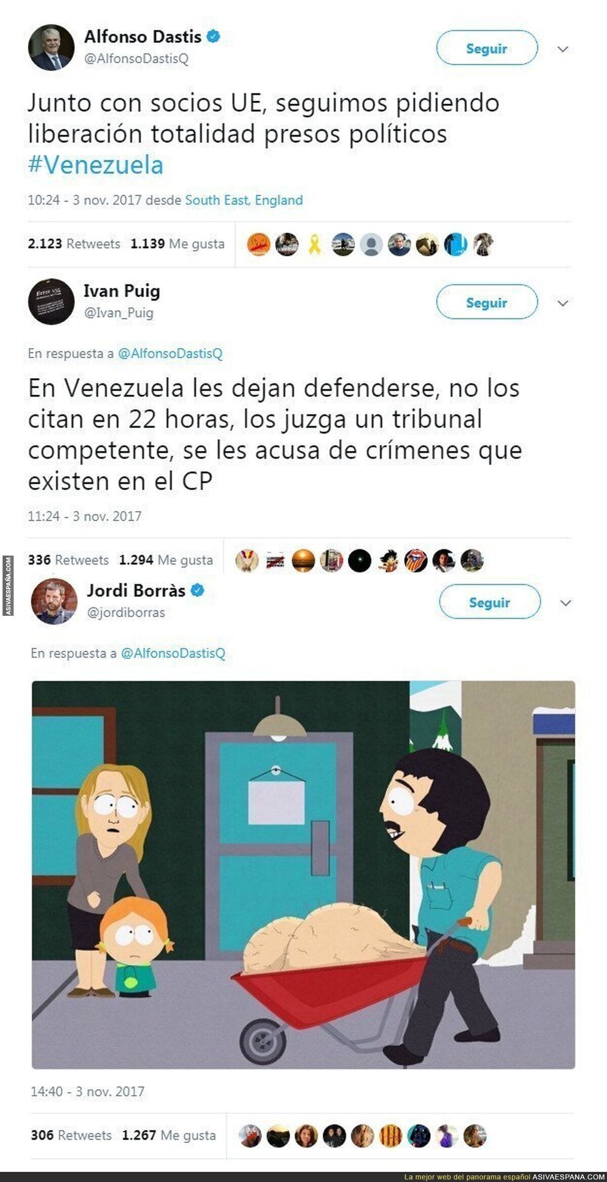 Alfonso Dastis indigna a todo el Mundo escribiendo este tuit sobre presos políticos