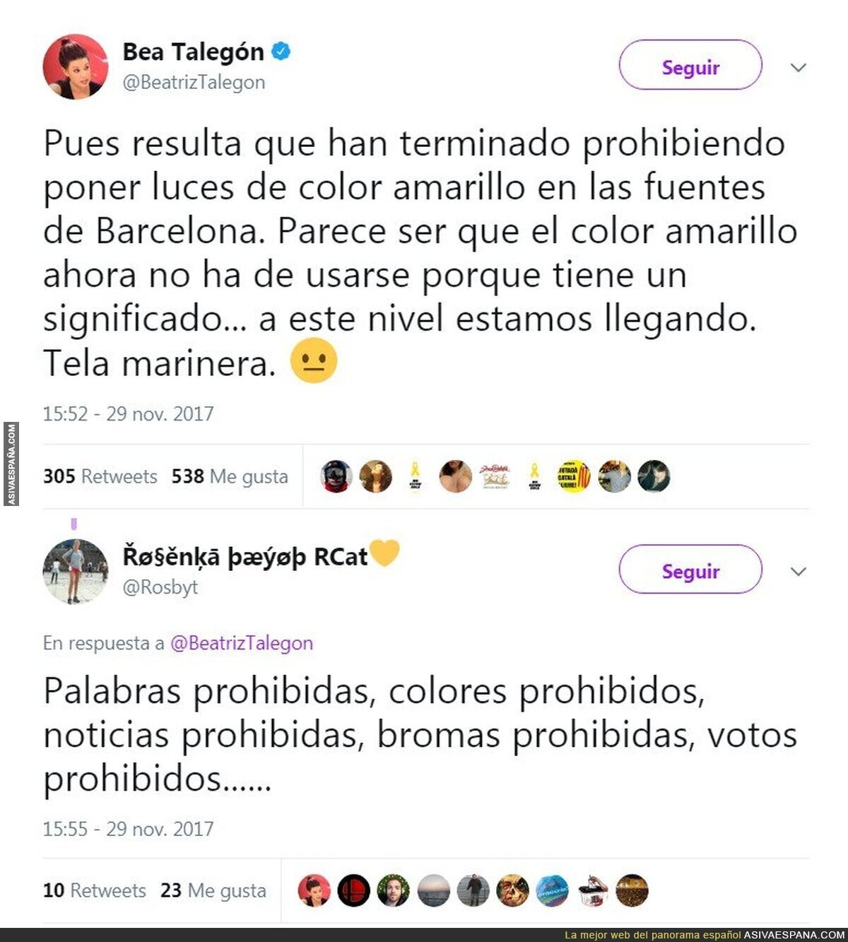 Bandera de España prohibida también por contener amarillo, ea