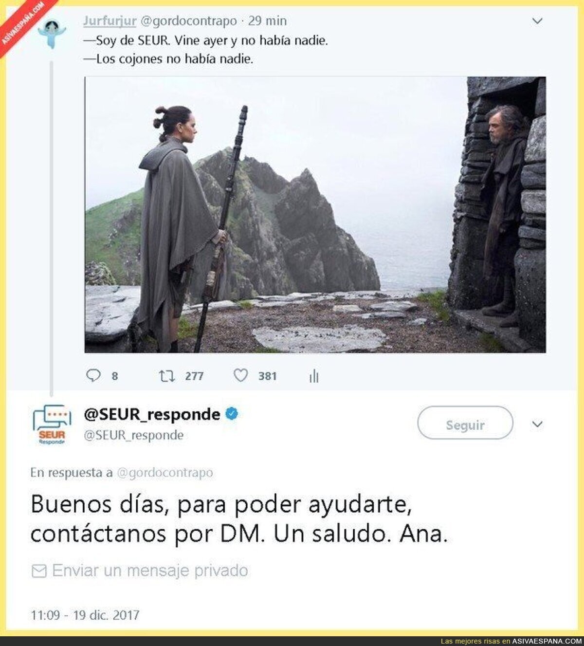 SEUR y sus mentiras con los pedidos