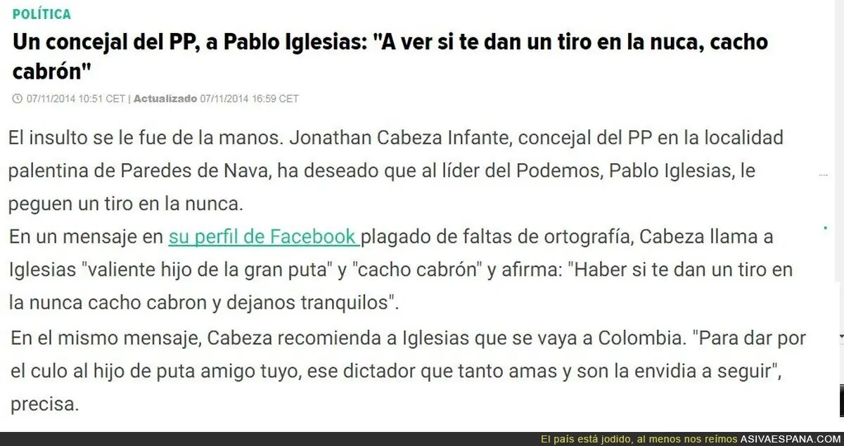 Amenazas de primera y de segunda