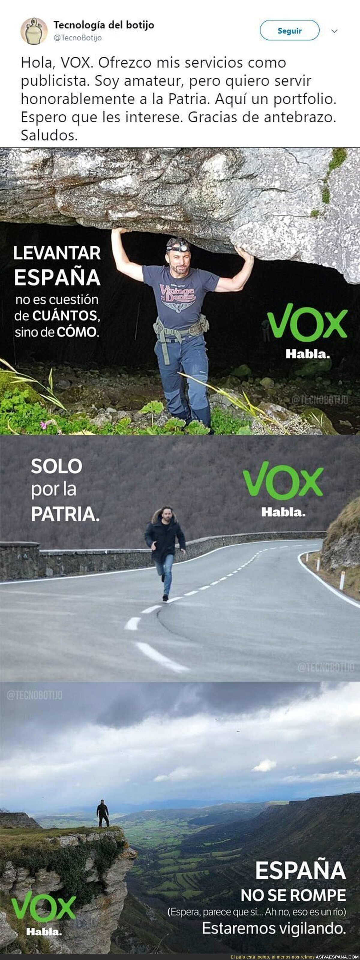 Ofrecen los servicios como publicista de VOX con estos geniales carteles