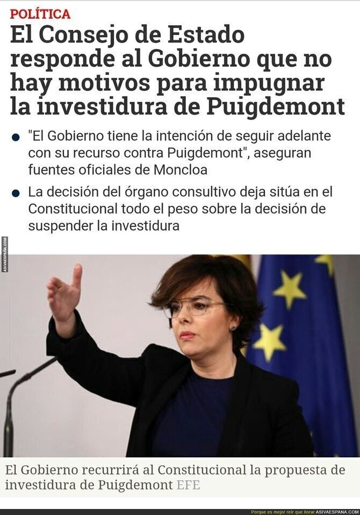 Respuesta del gobierno: ¡Pues me enfado y no respiro!
