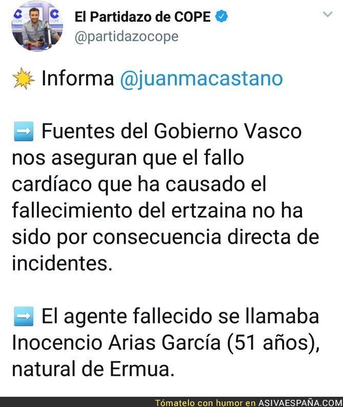 83191 - Un agente muerto y un partido que continúa su curso