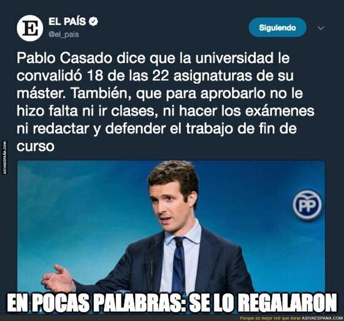 Para tener un master solo hay que afiliarse al PP