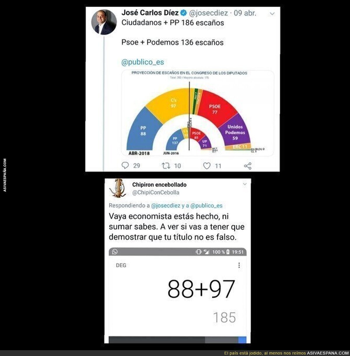 José Carlos Díez tiene problemas con las sumas