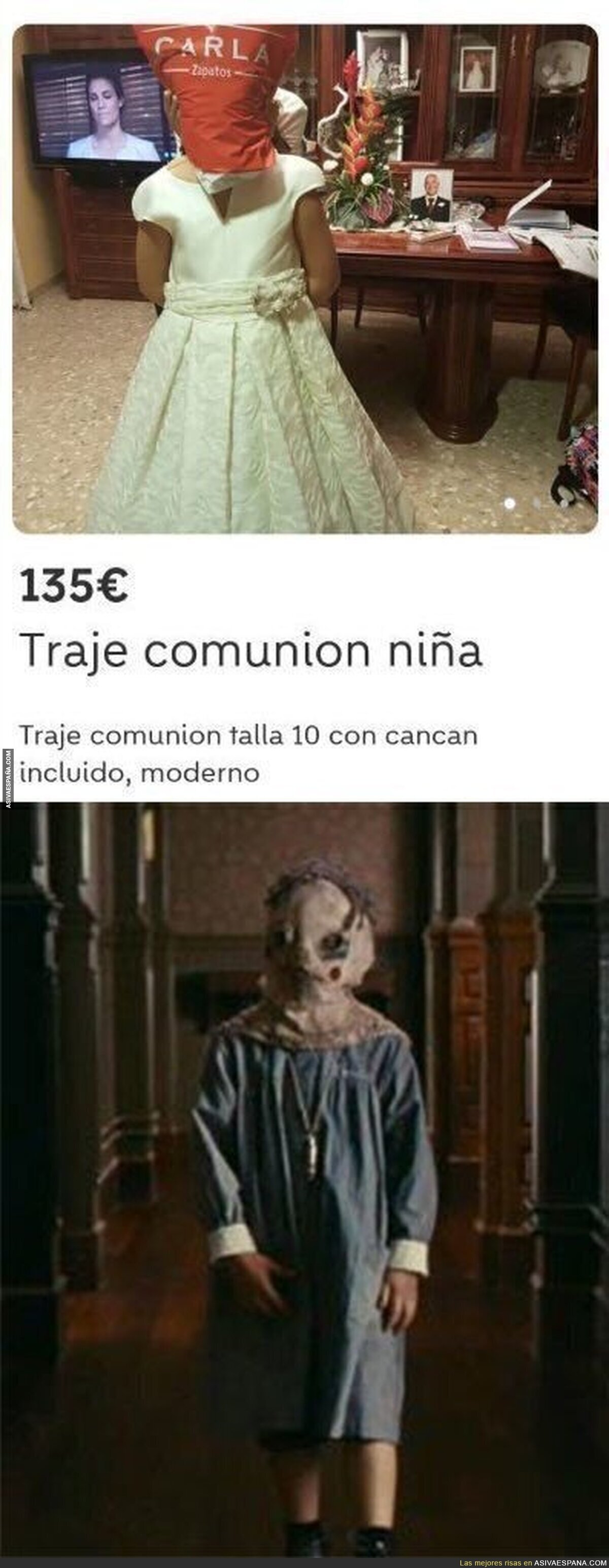 El inquietante anuncio de esta niña con un traje de comunión que todo internet se está mofando