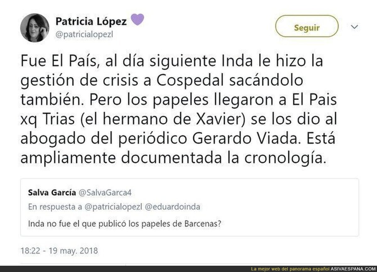 Para los que repiten como loros que Inda destapó los papeles de Bárcenas