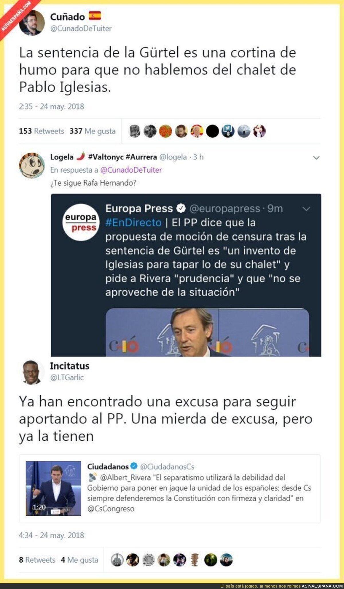 La reacción de Cs y del PP tras la sentencia de la Gürtel que te hará cagar ladrillos