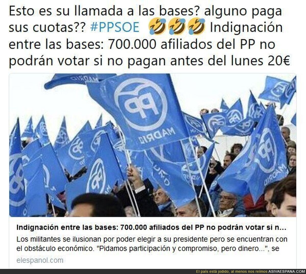 "El partido con más afiliados"... pero solo 80.000 pagan las cuotas