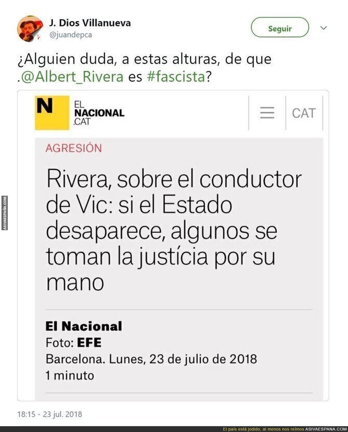 Albert Rivera justificando que se salten las leyes...
