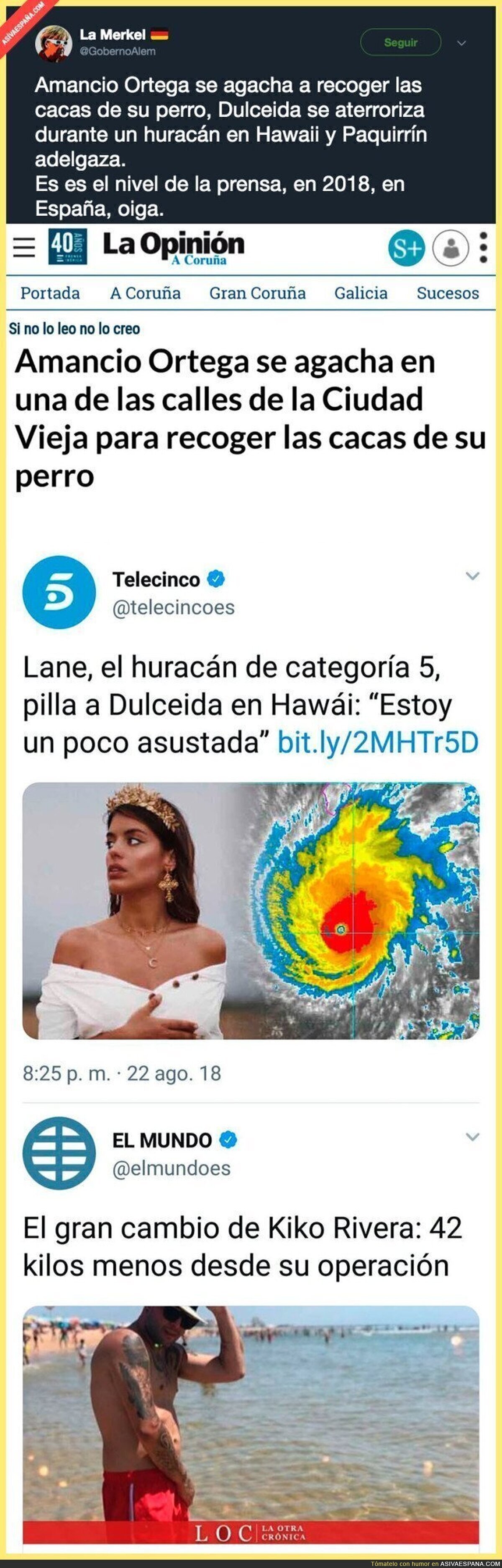 El nivel de la prensa en España bajo mínimos
