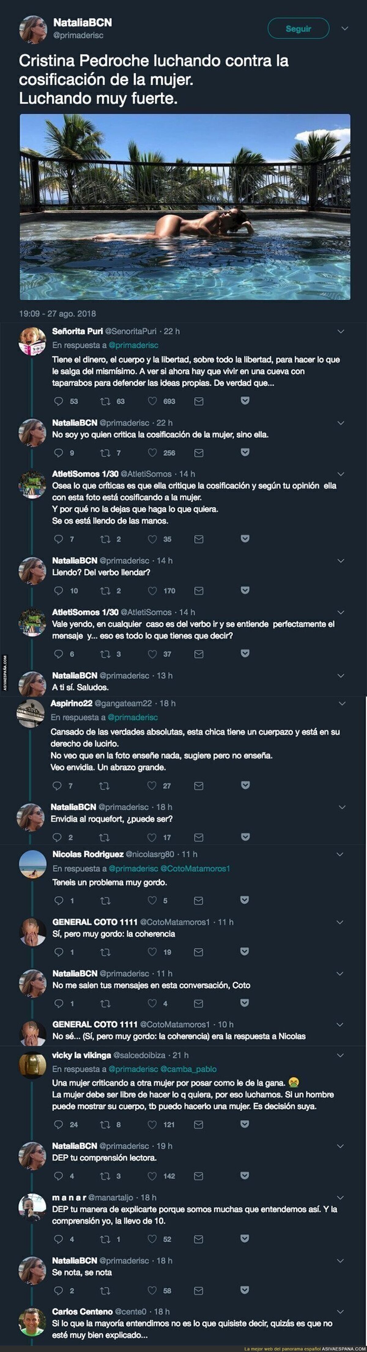 Critica que Cristina Pedroche salga desnuda en una foto y todo el Mundo la ataca a ella