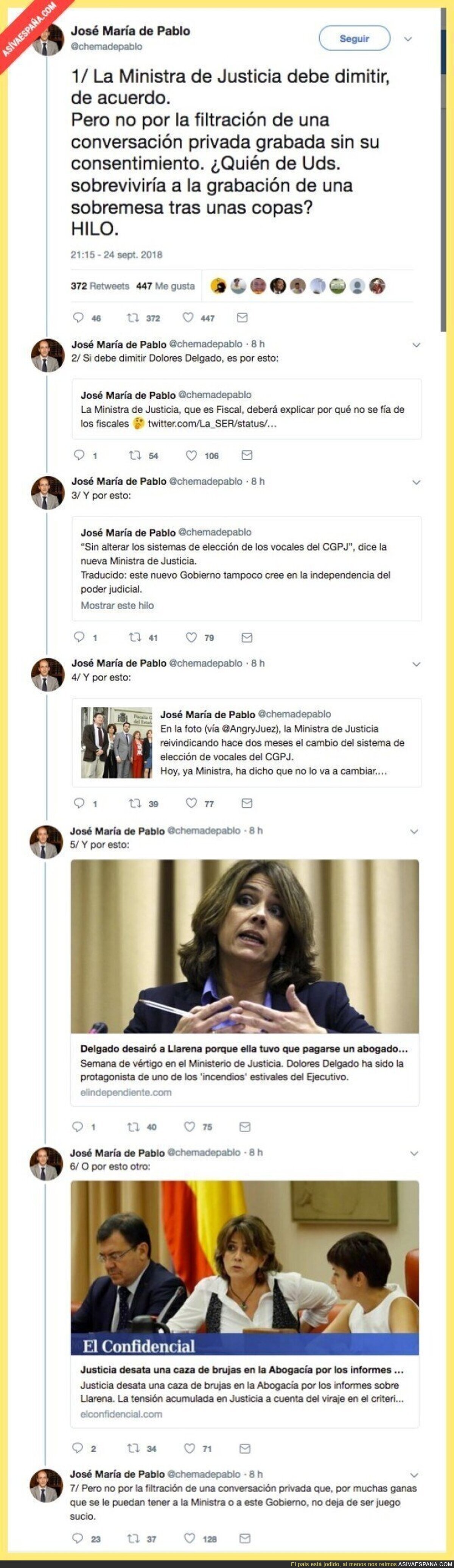 Los motivos de verdad por los que debe dimitir la Ministra de Justicia, po